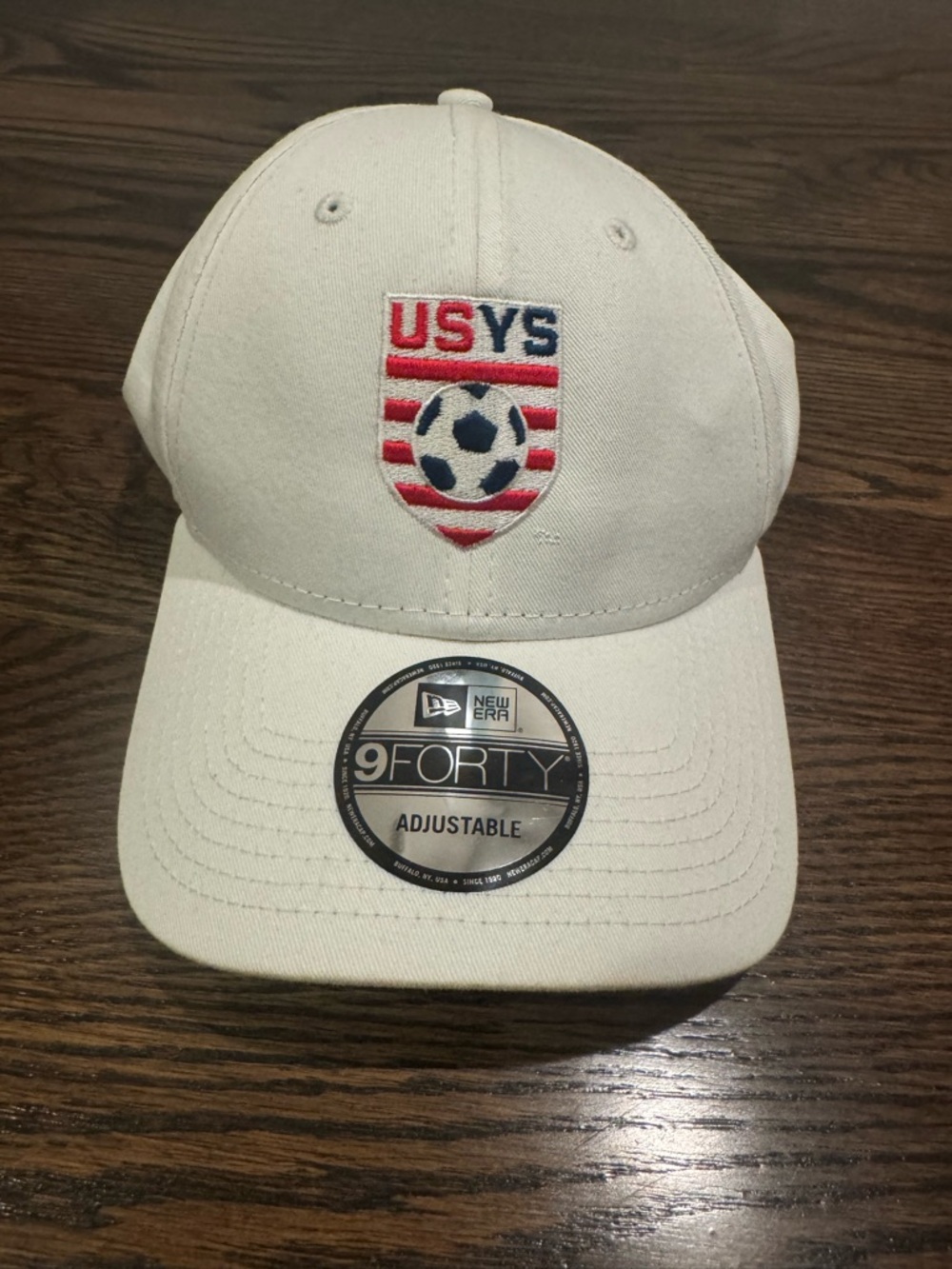 New Era USYS white  Baseball Cap with Red and Blue Logo